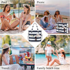 LEDAOU Beach Bag Waterproof Sandproof Women Tote Bag Pool Bag - Image 7