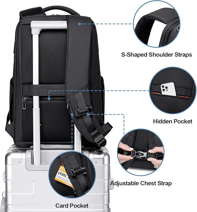 FENRUIEN Business Backpack for Men, Water Resistant Tech Backpack - Image 5