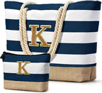 Becokan Beach Bag Initial Beach Tote by BecokanBeachBagSpecialist