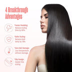 Hair Straightener and Curler 2 in 1 by BeKind Flex, 360° Hair Styler Flat Iron for All Styles, Floating Plates Design, Airflex Lower Temp for Better Styling, Gift for Girls and Women (Peach)