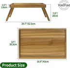 VaeFae Acacia Bed Table Tray, Wooden Breakfast Tray - Image 3