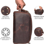 LEATHER VILLAGE Premium Leather Toiletry Travel Pouch - Image 5