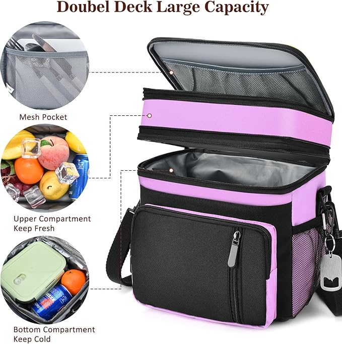 Insulated Lunch Bag Women | Large Adult Lunch Box | Double-Layer Reusable Lunch - Image 7