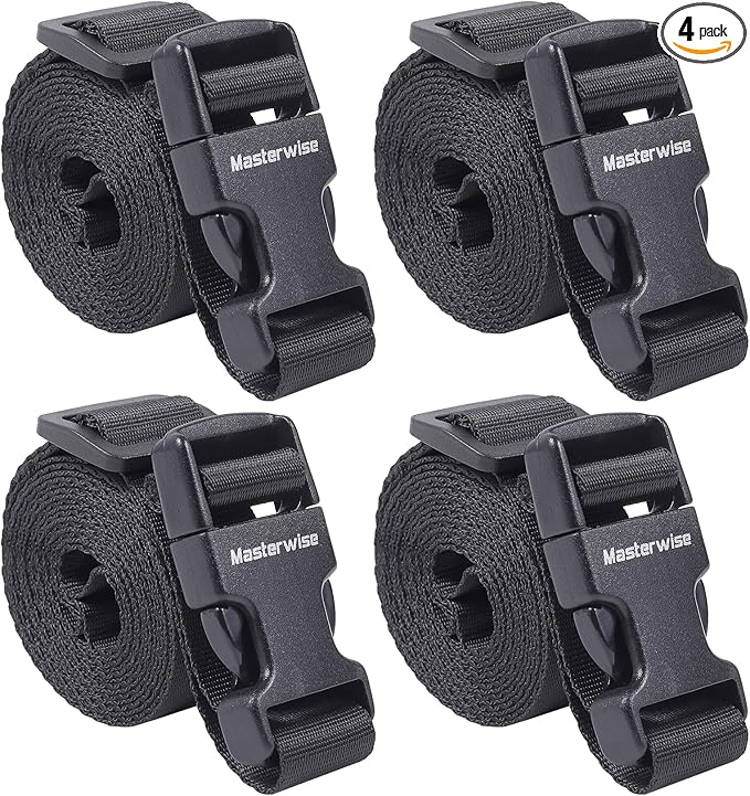Buckle Straps with Clips, Adjustable Nylon Straps with Buckle, Packing Strap by Masterwise