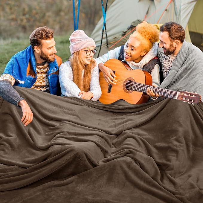 PHF Oversized King Fleece Blanket 120"x120", No Shed No Pilling Big Soft Blanket - Image 3