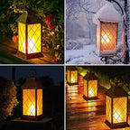 18" Solar Lantern with Flickering Flame Light, Large Outdoor Waterproof Solar - Image 7