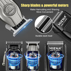 HIENA PRO Hair Clippers for Men Professional Cordless Hair Clippers Electric Beard Trimmer and Foil Shaver Set Home Hair Cutting Kit Type-C Rechargeable for Barber Clippers with LED Display