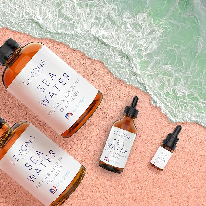Levona Scent Essential Oil for Diffuser: Home Luxury Scents Fragrance Oil - Aroma Oil for Humidifiers - Hotel & Office Diffuser Oils - Essential Oils for Diffusers for Home - 10 Ml - Sea Water