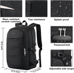 AMBOR Travel Laptop Backpack for Ｍen, 15.6-17.3 inch Laptop Backpack for School - Image 5
