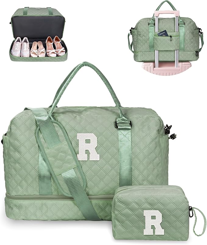 Gifts For Teacher Women-Initial Girl Travel Bag by Vogewood