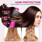 Blow Dryer Brush Set, Air Sculpt 3-in-1 Hot Air Brush Blow Dryer - Salon Blowout Styler for Curling, Volumizing & Straightening with 3 Interchangeable Heads, Sleek & Frizz-Free Hair, ALCI Safety Plug