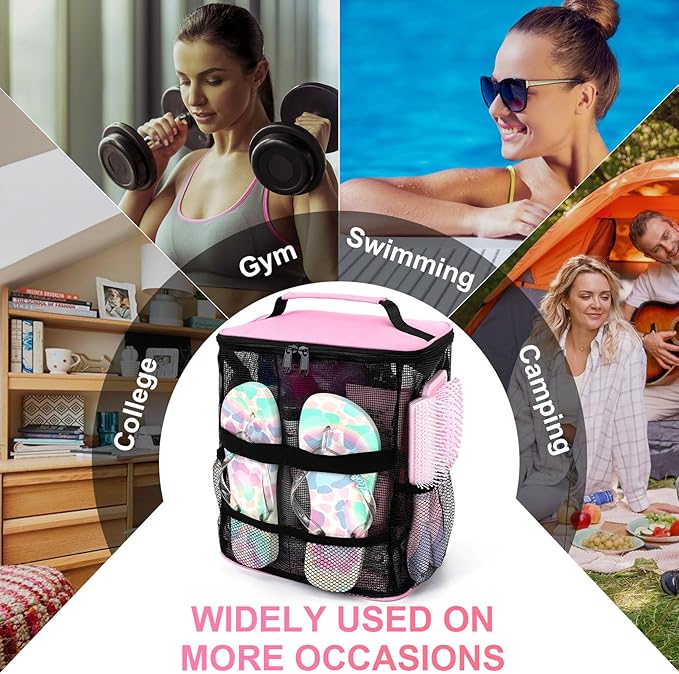 Mesh Shower Caddy, Portable HangingTravel Toiletry Bag Dorm Room Essentials - Image 6