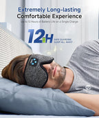 Voerou Sleep Mask with Bluetooth Headphones, Zero Pressure Wireless Sleeping - Image 5