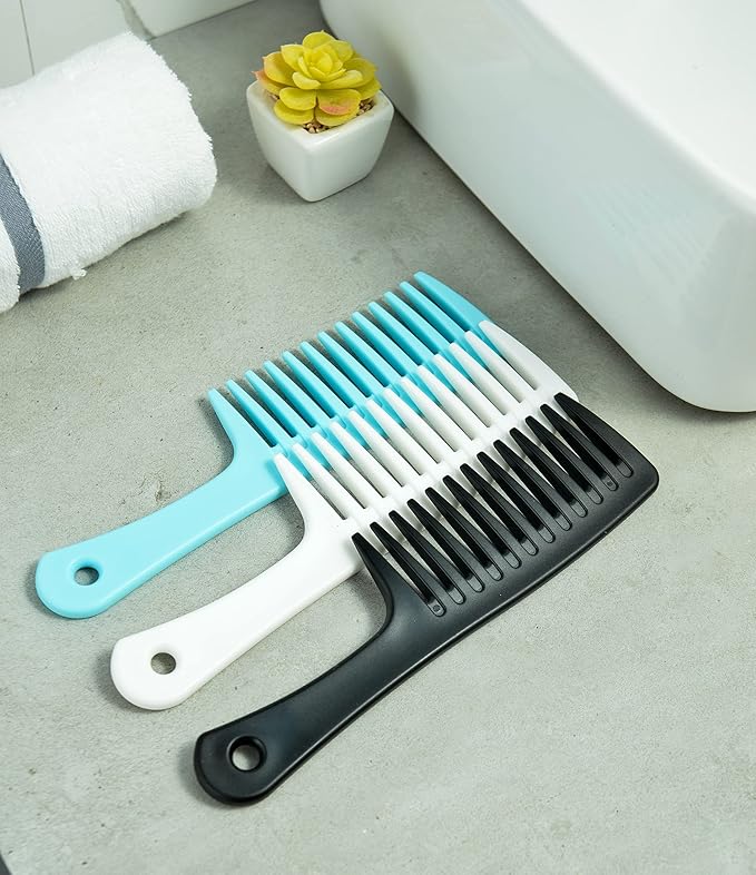 Wide Tooth comb, Large Detangling Comb for Women and Men, Durable Styling Brush for Curly, Long, Wet Hair Types - Professional Hair Care.