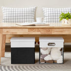 Fabric Storage Cubes with Clear Windows and Lids 11'' Foldable Storage Bins - Image 7