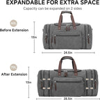 Canvas Expandable Duffle Bag for Men Traveling, Luggage Travel Bag Weekender - Image 3