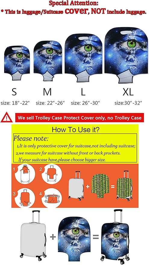 Travel Luggage Cover Anti-scratch Baggage Suitcase Protector Fits 22-25 Inch - Image 5
