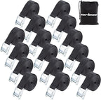 Cartman 1" x 12' Lashing Straps Cargo Tie-Down Strap Up to 600lbs, 16pk in by CARTMAN