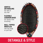 Hair Brush Set (Tartan, Red, Green / 3 Count Full Size)