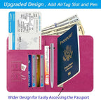 Airtag Passport Holder Cover Wallet Travel Essentials RFID Blocking Leather - Image 3