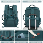 Hanples Women's Large 17.3 Inch Laptop Backpack, Peacock Blue, Waterproof - Image 5