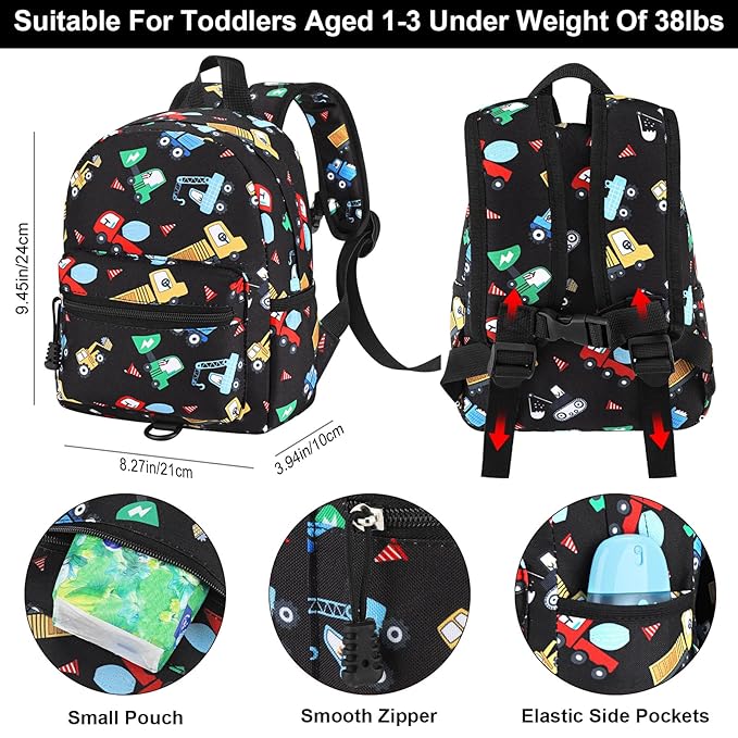 Accmor Toddler Harness Backpack Leash, Cute Excavator Kids Backpack - Image 2