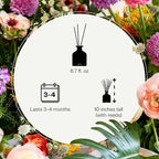 Apotheke Luxury Scented Reed Diffuser for Home, Hinoki Lavender - 6.7 Fl Oz Essential Oil Aromatherapy - 10 Rattan Scent Sticks Room Diffuser - Long-Lasting Fragrance for Bedroom, Home, Bathroom