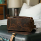 LEATHER VILLAGE Premium Leather Travel Toiletry Bag - Image 9