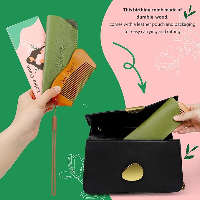 Arrozon Birthing Comb for Labor and Delivery - Wooden Comb for Pregnancy Contractions and Pain Relief