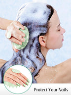 HEETA Scalp Massager Hair Growth 2-Pack, Soft Silicone Scalp Scrubber Shampoo Brush for Exfoliation Dandruff Removal Head Massage Stress Relax, Wet & Dry Use for Women Men Thick Thin Curly Hair Care