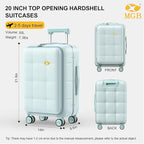 MGB 20 Inch Top Open Carry On Luggage 22x14x9 Airline Approved, Hard Shell - Image 3