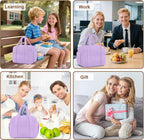Corduroy Lunch Box Lunch Bag for Women Men, Cute Strawberry Small Insulated - Image 7