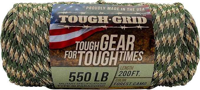 TOUGH-GRID 550 Paracord Rope Nylon Parachute Cord, Made in USA Survival Kit - Image 3