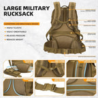 50L Military Tactical Backpack Hiking Waterproof Backpack Large Military Pack 3 - Image 5