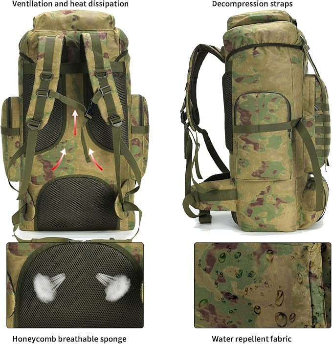 Hiking Backpack for Men 70L/100L Camping Backpack Military Rucksack Molle 3 - Image 2