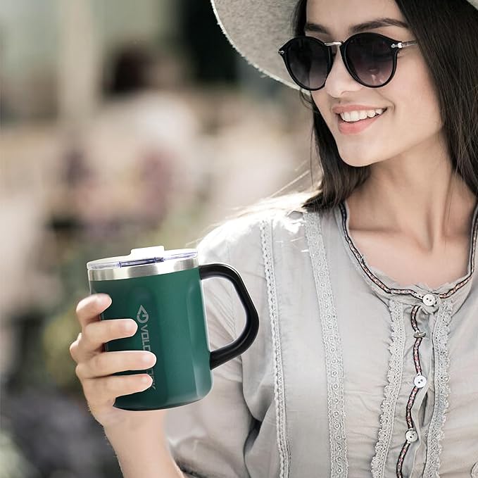 16 Oz Coffee Mug with Handle and Lid, BPA Free Coffee Cup, Keep Cold 6 Hours - Image 7