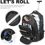 Boavan Wheeled Backpack, 18.4 inch Water Resistant Rolling Backpack, Carry on - Image 6