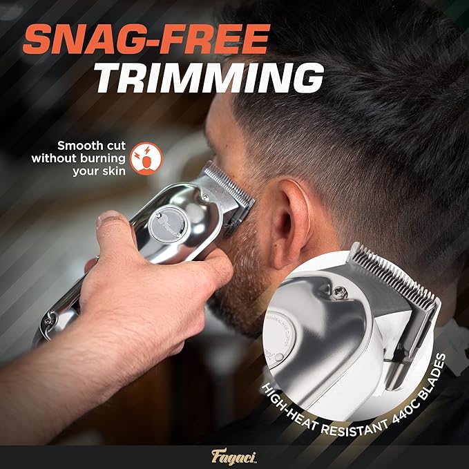 Fagaci Professional Hair Clippers and Trimmer Set - Cordless, 440C Blades