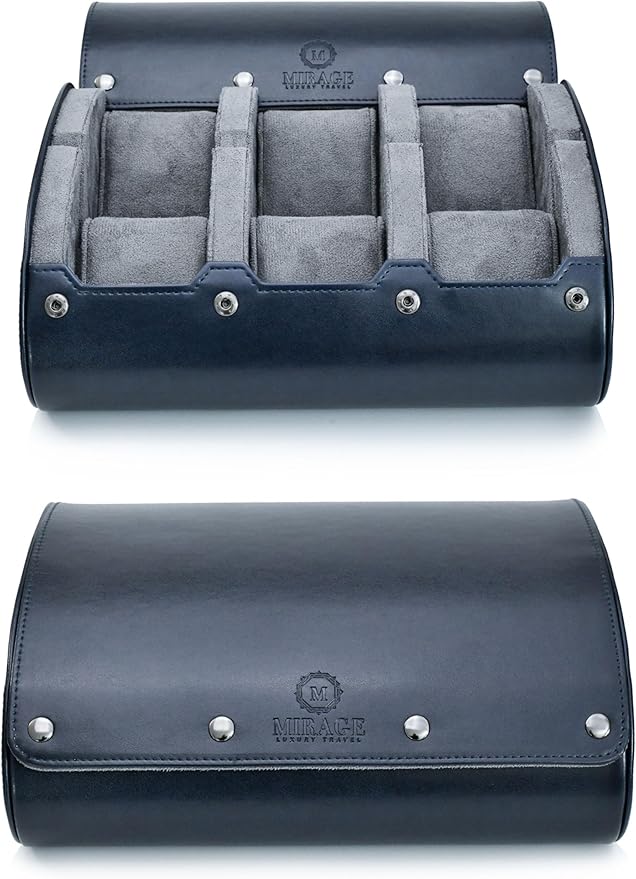 Watch Roll Case for Travel 6 slot Watches Organizer by MirageLuxuryTravel
