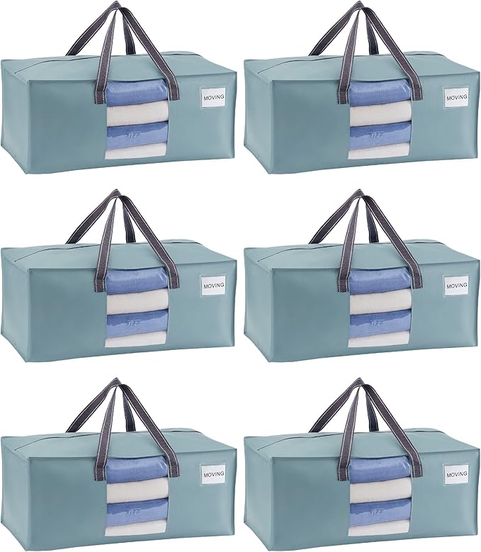 VENO 6 Pack Moving Bags for College, Heavy-Duty Storage Totes, Moving Boxes and by Veno