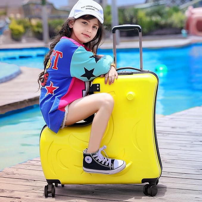 N-A Kids Ride On Suitcase with Wheels, Scooter Luggage - Image 6
