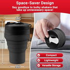Collapsible Protein Shaker & Water Bottle Food-Grade, Leakproof Lid 600mL/20oz - Image 2