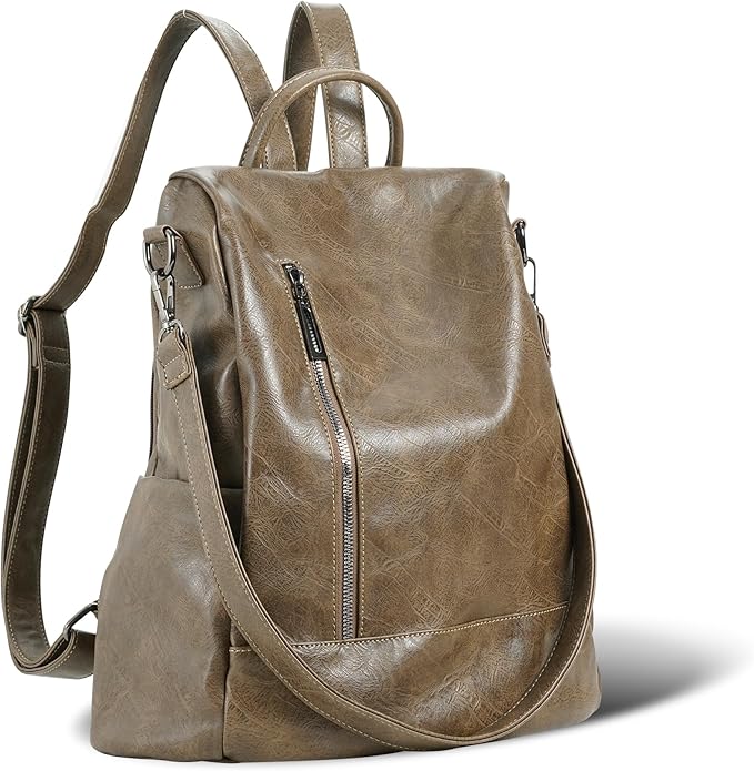 Women Backpack Purse PU Leather Anti-theft Casual Shoulder Bag Fashion Ladies by Unknown