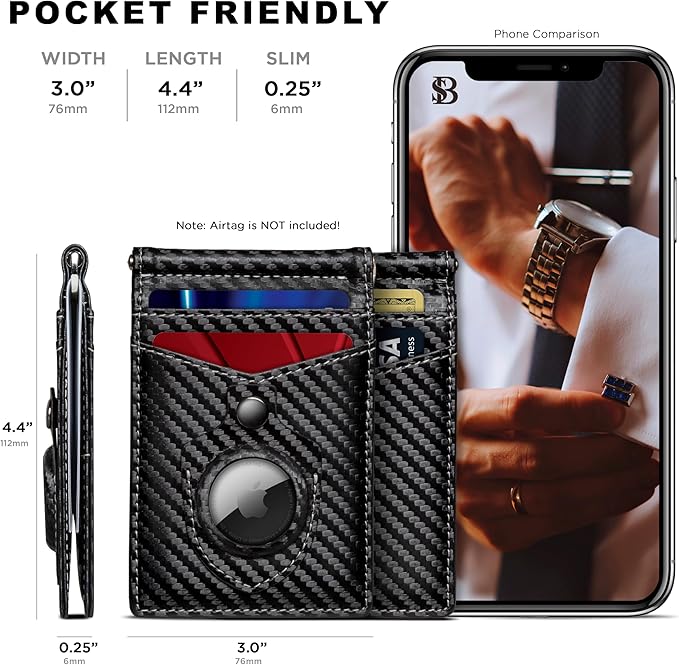 SERMAN BRANDS RFID Blocking Wallet Slim Bifold - Image 4