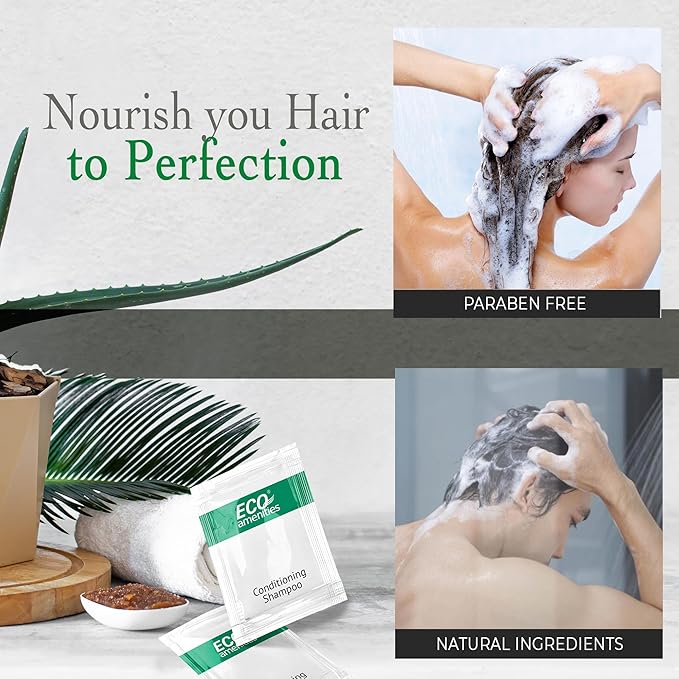 ECO Sachet Individually Wrapped Toiletries, Travel Size Bulk Shampoo and - Image 4