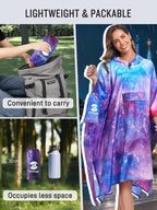 SaphiRose Extra Thick Hooded Rain Poncho Double Layer Waterproof Raincoat Jacket - Image 5