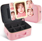 Mid-Size Makeup Bag with LED 1X5X10X20X30X Magnifying Mirror and Travel Makeup - Image 2
