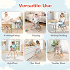 HONEY JOY Baby High Chair, 6 in 1 Convertible Wooden Highchair - Image 2