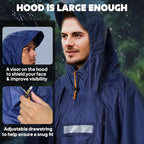 ANYOO Hooded Rain Poncho for Adults Waterproof Lightweight Rain Coat for Men - Image 5