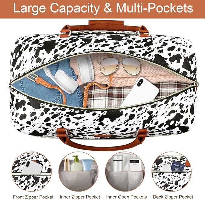 Weekender Bag for Women, Travel Duffel Bag Carry On Overnight Bag - Image 4
